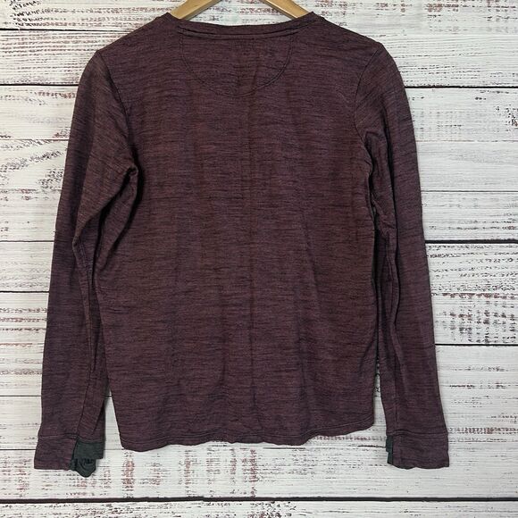 Bombas Base Layer Women's S Merino Wool Blend Long Sleeve Heathered Burgundy - Picture 2 of 7